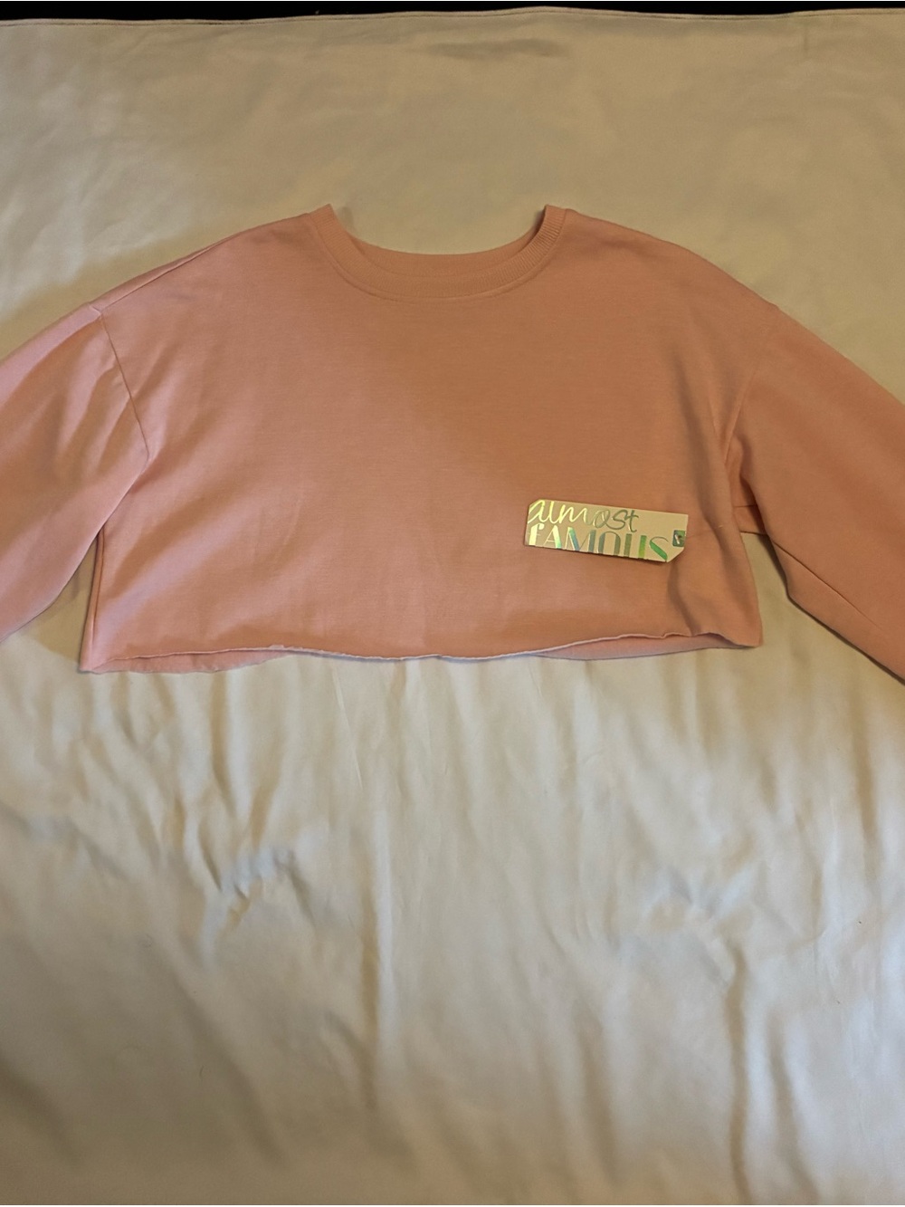 Almost Famous Dusty Pink Cropped Sweatshirt
